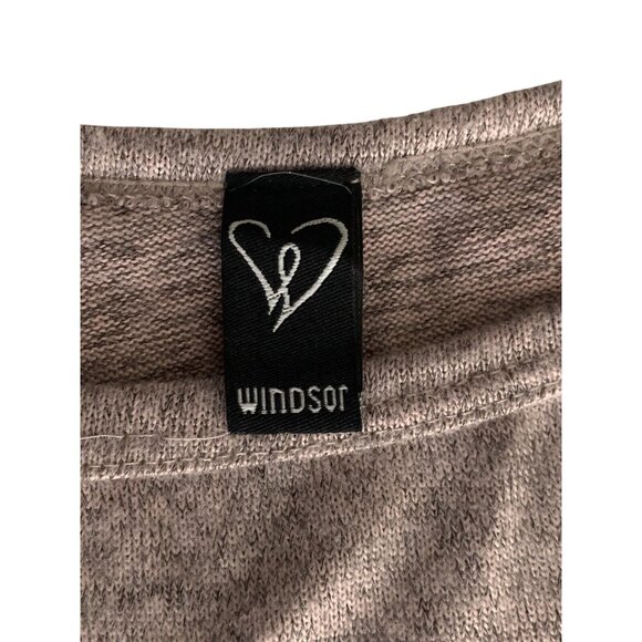 Windsor Womens Tie-Front Sweater Top Greyish Pink Knit Asymmetrical Hem Large - Picture 6 of 9